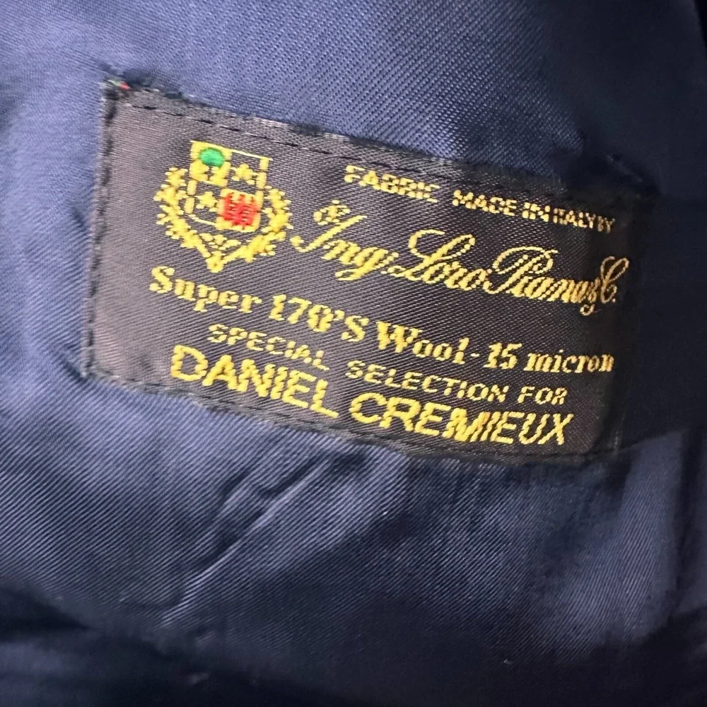 Daniel Cremieux Loro Piana Super 170s Wool Blazer Navy Herringbone Jacket Mens